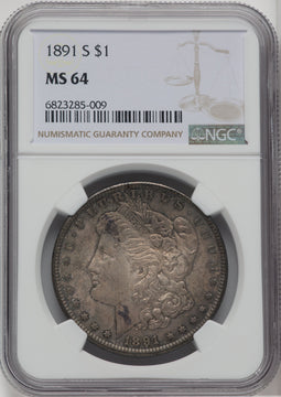 1891-S $1 Morgan Dollar NGC MS64 (765299011)
