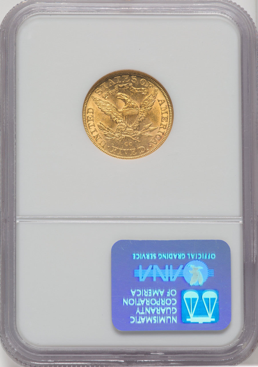 1891-CC $5 Liberty Half Eagle NGC MS61