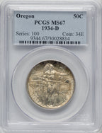 1934-D 50C Oregon Commemorative Silver PCGS MS67