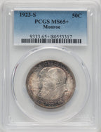 1923-S 50C Monroe Commemorative Silver PCGS MS65+