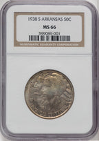 1938-S 50C Arkansas Commemorative Silver NGC MS66