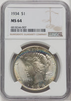 1934 $1 Peace Dollar NGC MS64