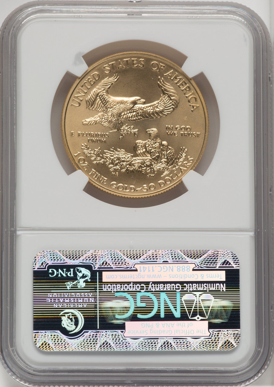2011-W $50 Gold Eagle 25th Anniversary NGC MS70