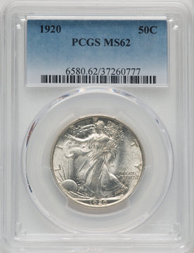 1920 50C Walking Liberty Half Dollar PCGS MS62