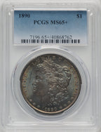 1890 $1 Morgan Dollar PCGS MS65+