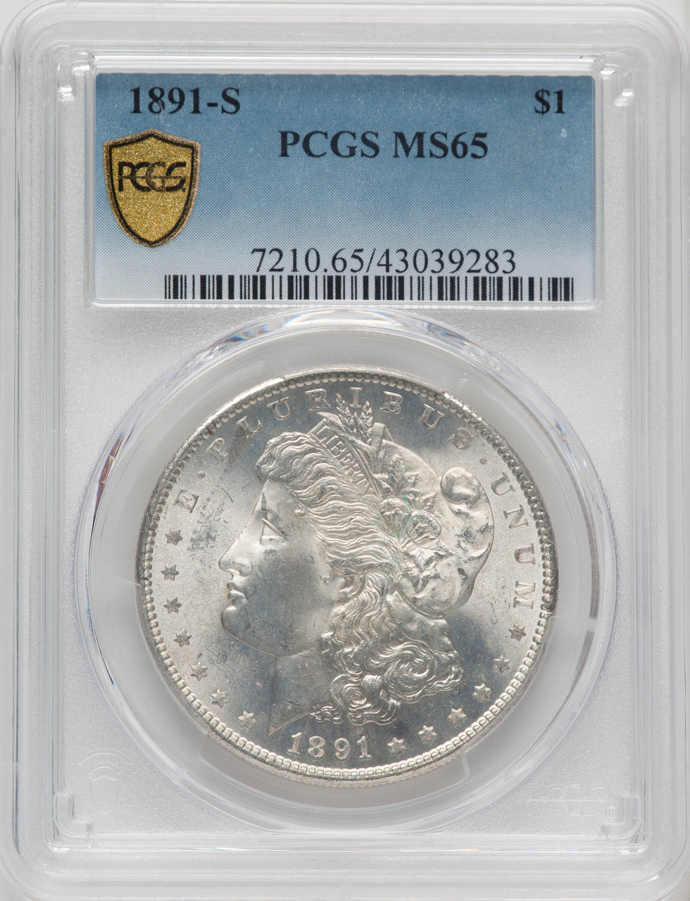 1891-S $1 Morgan Dollar PCGS MS65 (765299012)