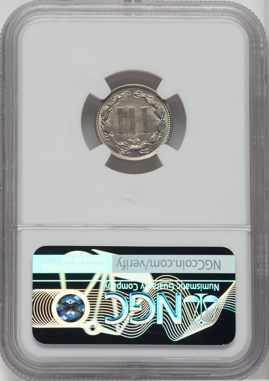 1875 3CN Three Cent Nickel NGC MS65