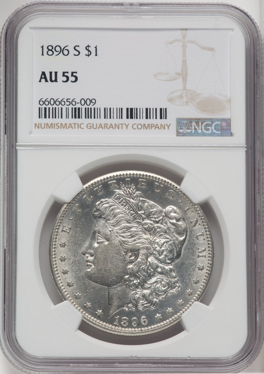 1896-S $1 Morgan Dollar NGC AU55
