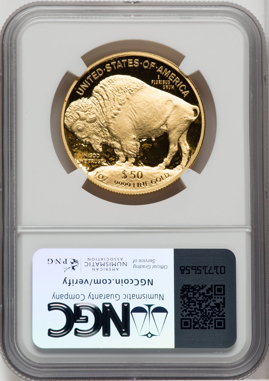 2012-W $50 One-Ounce Gold Buffalo Mike Castle Signature NGC PF70