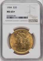 1904 $20 Liberty Liberty Double Eagle NGC MS65+
