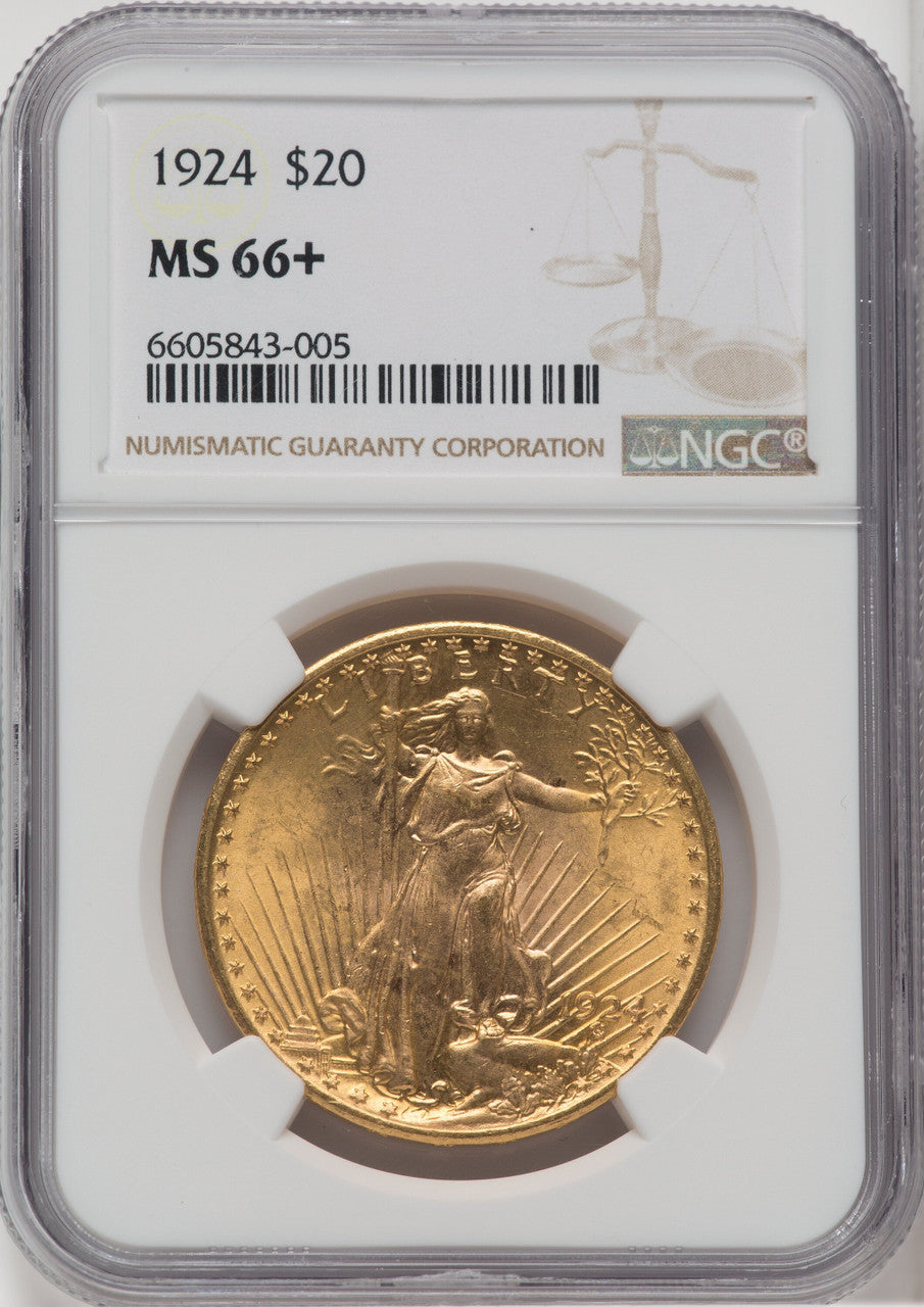 1924 $20 Saint Saint-Gaudens Double Eagle NGC MS66+ (757545032)