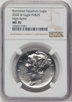 2020-W $25 Palladium Brown Label NGC MS70