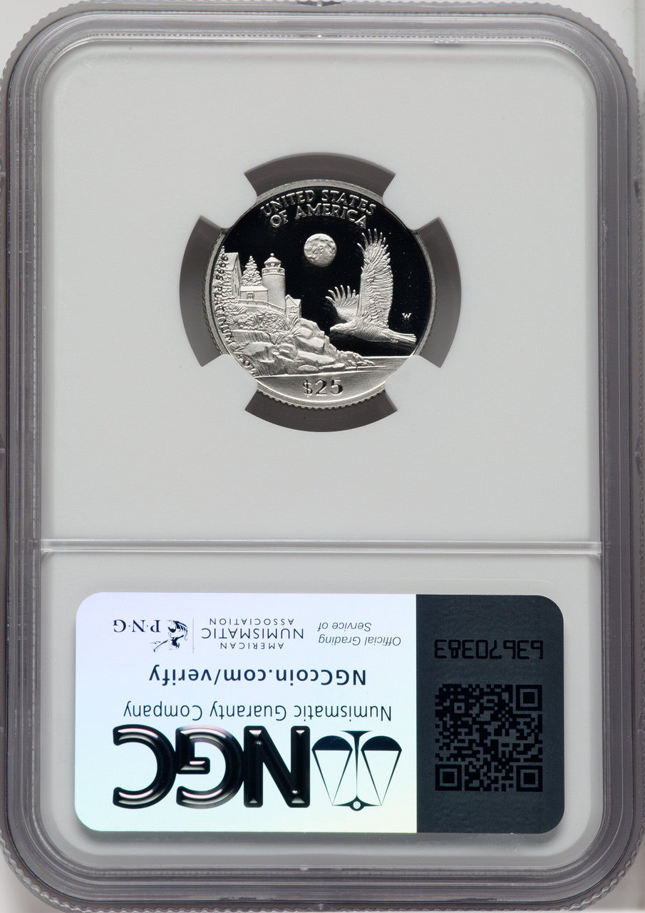 1998-W $25 Quarter-Ounce Platinum Eagle Statue of Liberty Mike Castle Signature NGC PF70