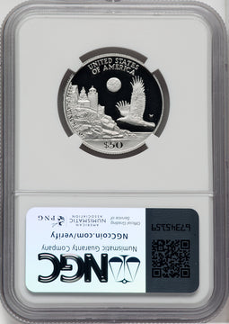 1998-W $50 Half-Ounce Platinum Eagle Mike Castle Signature NGC PF70
