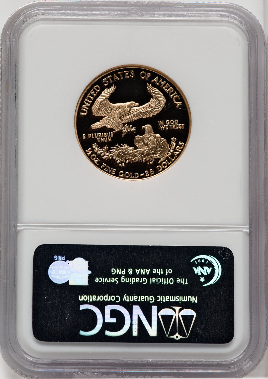 2003-W $25 Half-Ounce Gold Eagle Brown Label NGC PF70