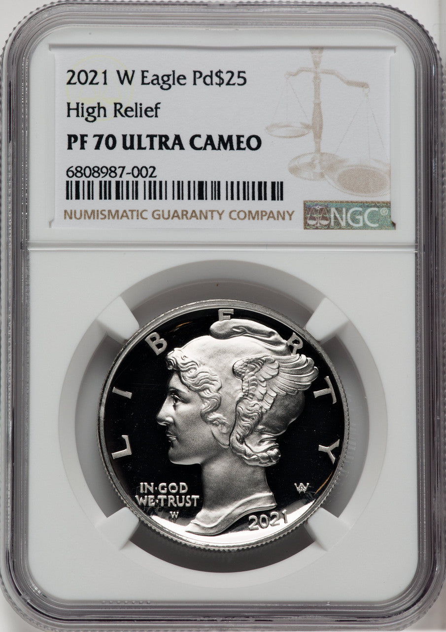 2021-W $25 Palladium Brown Label NGC PF70