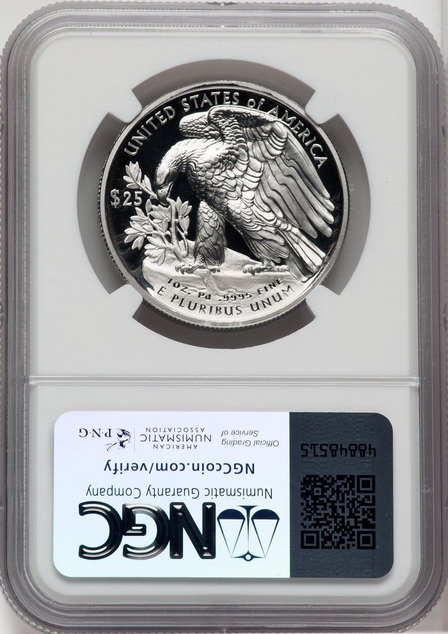 2021-W $25 Palladium Brown Label NGC PF70