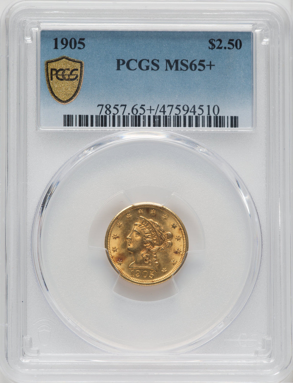 1905 $2.50 Liberty Quarter Eagle PCGS MS65+