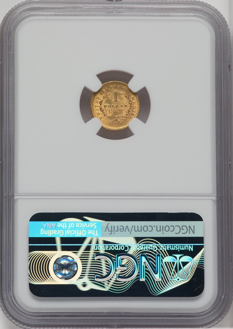 1852 G$1 Gold Dollar NGC MS64