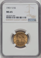1901-S $5 Liberty Half Eagle NGC MS65 (764563056)