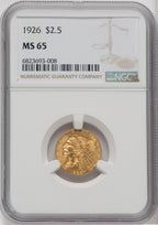 1926 $2.50 Indian Quarter Eagle NGC MS65 (765383011)