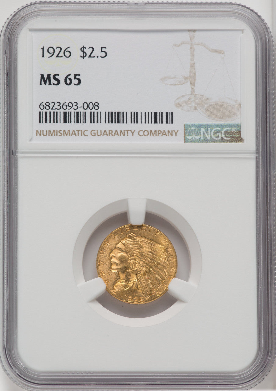 1926 $2.50 Indian Quarter Eagle NGC MS65 (765383011)