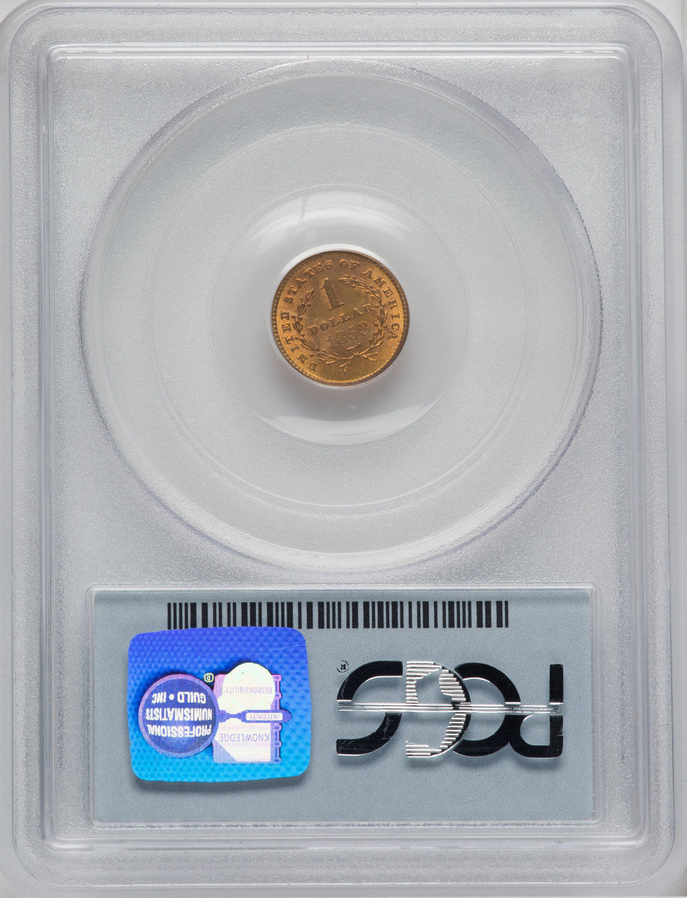 1853 G$1 Gold Dollar PCGS MS63