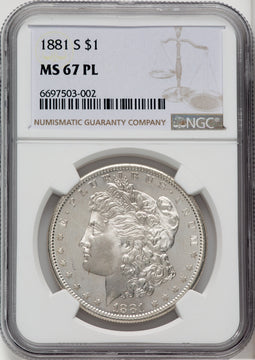 1881-S $1 PL Morgan Dollar NGC MS67