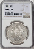 1881-S $1 PL Morgan Dollar NGC MS67