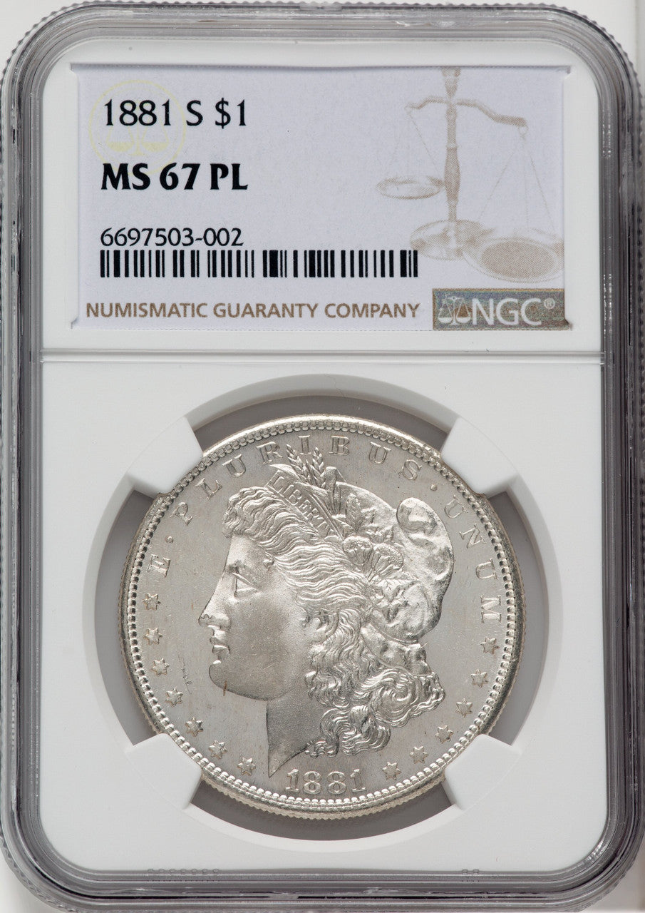 1881-S $1 PL Morgan Dollar NGC MS67