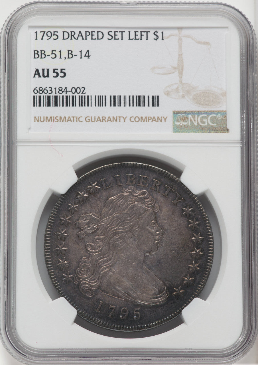 1795 $1 B-14 BB-51 Early Dollar NGC AU55