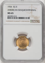 1926 $2.50 SESQUI Commemorative Gold NGC MS65 (762422039)