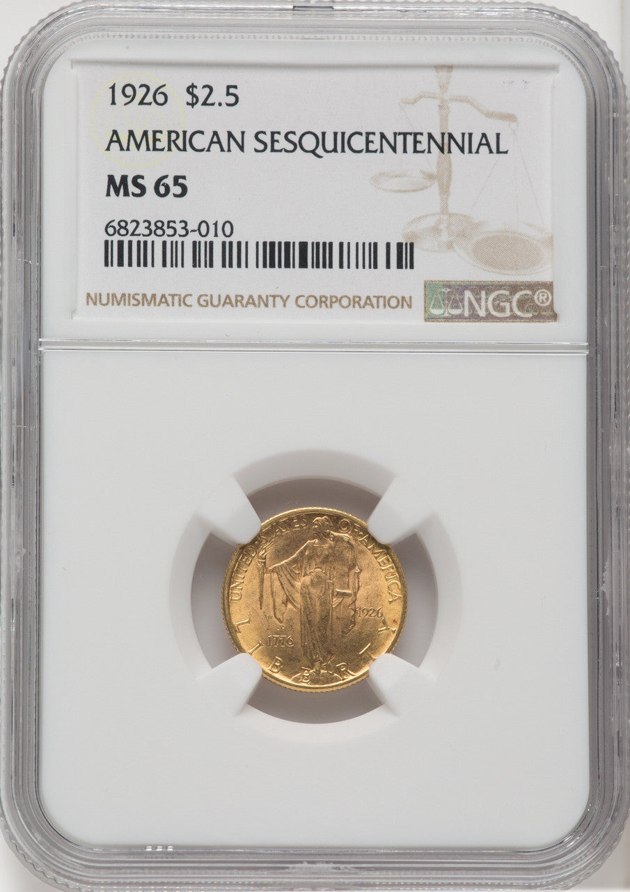 1926 $2.50 SESQUI Commemorative Gold NGC MS65 (762422039)