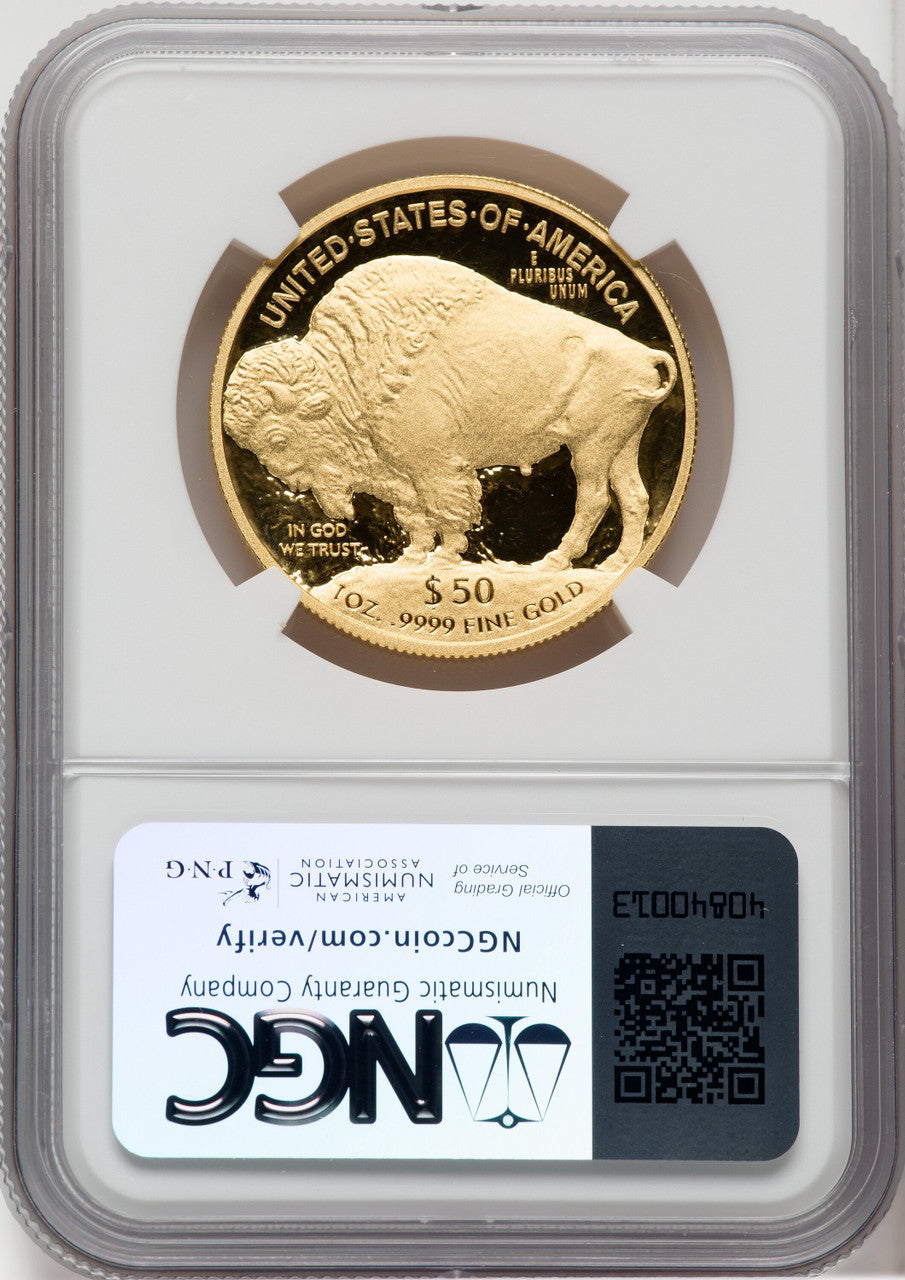 2012-W $50 One-Ounce Gold Buffalo Brown Label NGC PF70