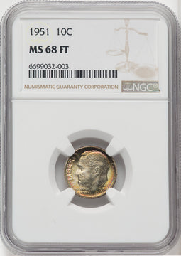 1951 10C FB Roosevelt Dime NGC MS68 (505783002)