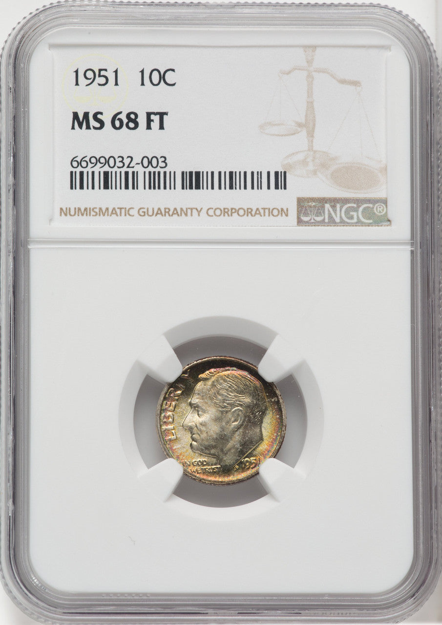 1951 10C FB Roosevelt Dime NGC MS68 (505783002)