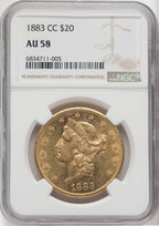 1883-CC $20 Liberty Double Eagle NGC AU58 (762287062)