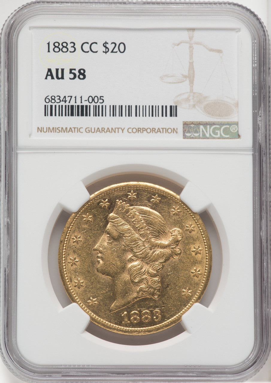 1883-CC $20 Liberty Double Eagle NGC AU58 (762287062)