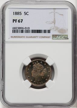 1885 5C Proof Liberty Nickel NGC PR67