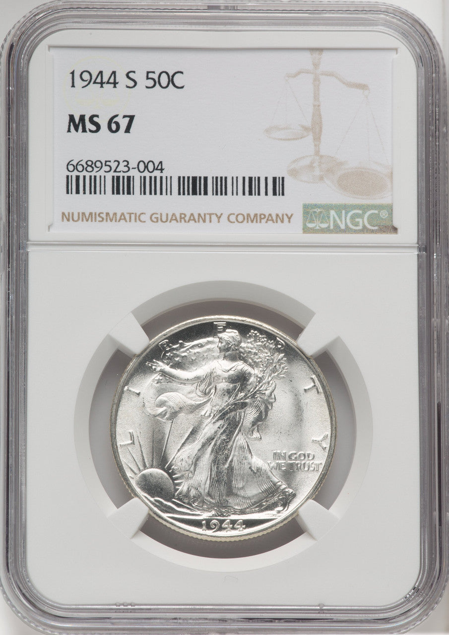 1944-S 50C Walking Liberty Half Dollar NGC MS67