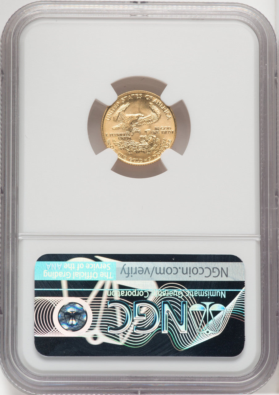 1987 $5 Tenth-Ounce Gold Eagle Brown Label NGC MS70