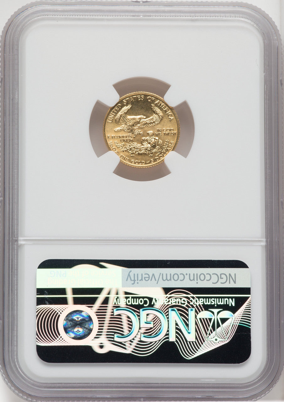 1991 $5 Tenth-Ounce Gold Eagle Brown Label NGC MS70