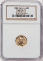 1995 $5 Tenth-Ounce Gold Eagle Brown Label NGC MS70