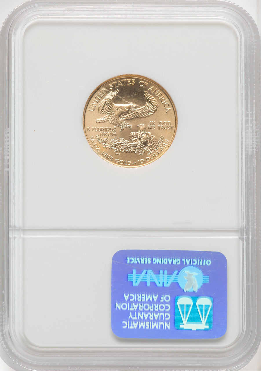 2000 $10 Quarter-Ounce Gold Eagle Brown Label NGC MS70