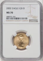 2002 $10 Quarter-Ounce Gold Eagle NGC MS70 (763479024)
