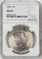 1923 $1 Peace Dollar NGC MS67 (518448030)