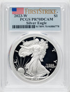 2023-W Proof Silver Eagle 1 oz FS Flag PCGS MS70