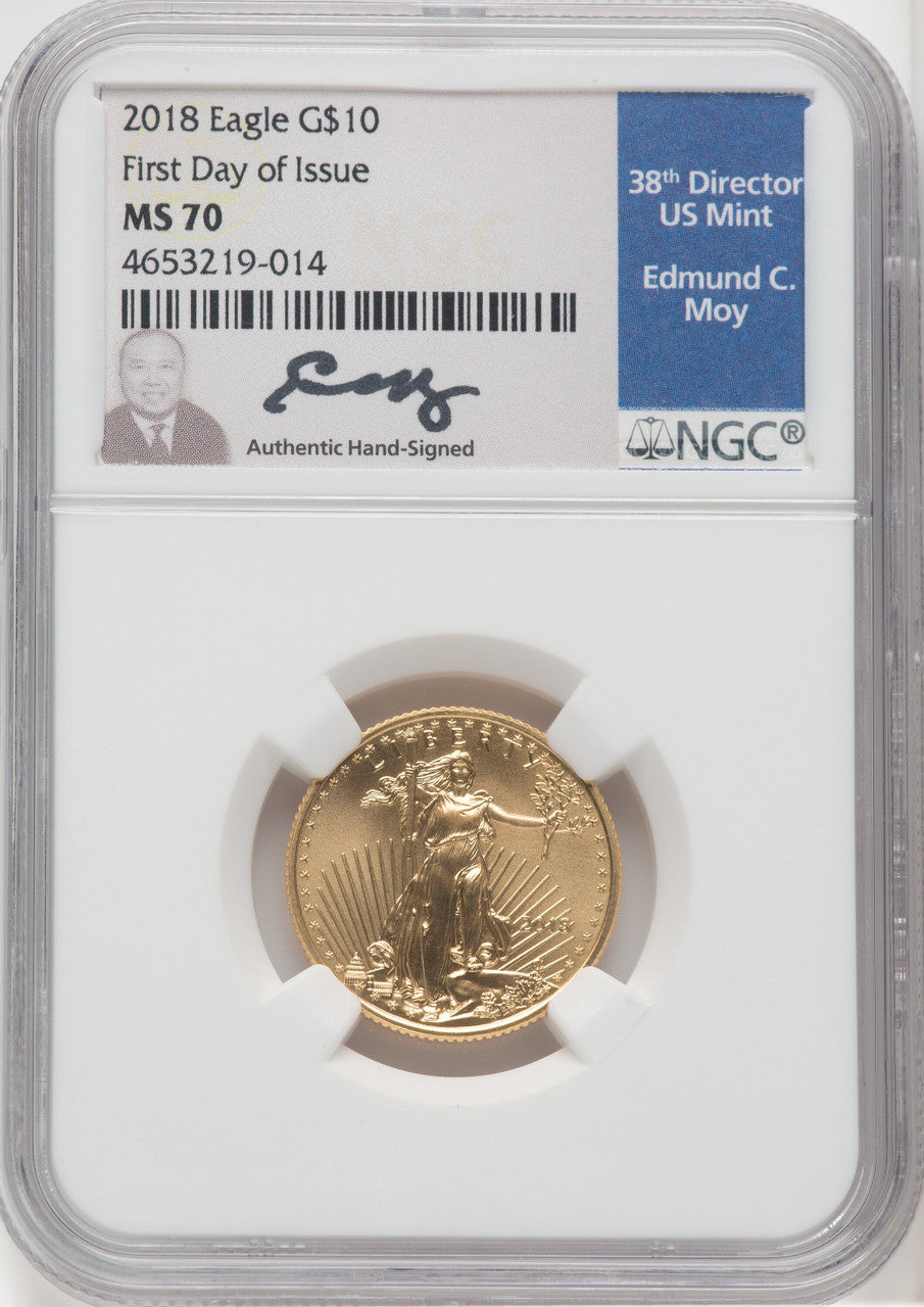 2018 $10 Quarter-Ounce Gold Eagle First Day of Issue NGC MS70