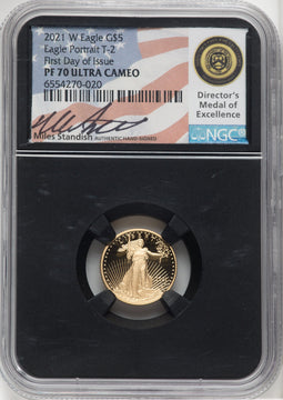 2021-W $5 Tenth Ounce Gold Eagle Type Two FDI NGC PF70