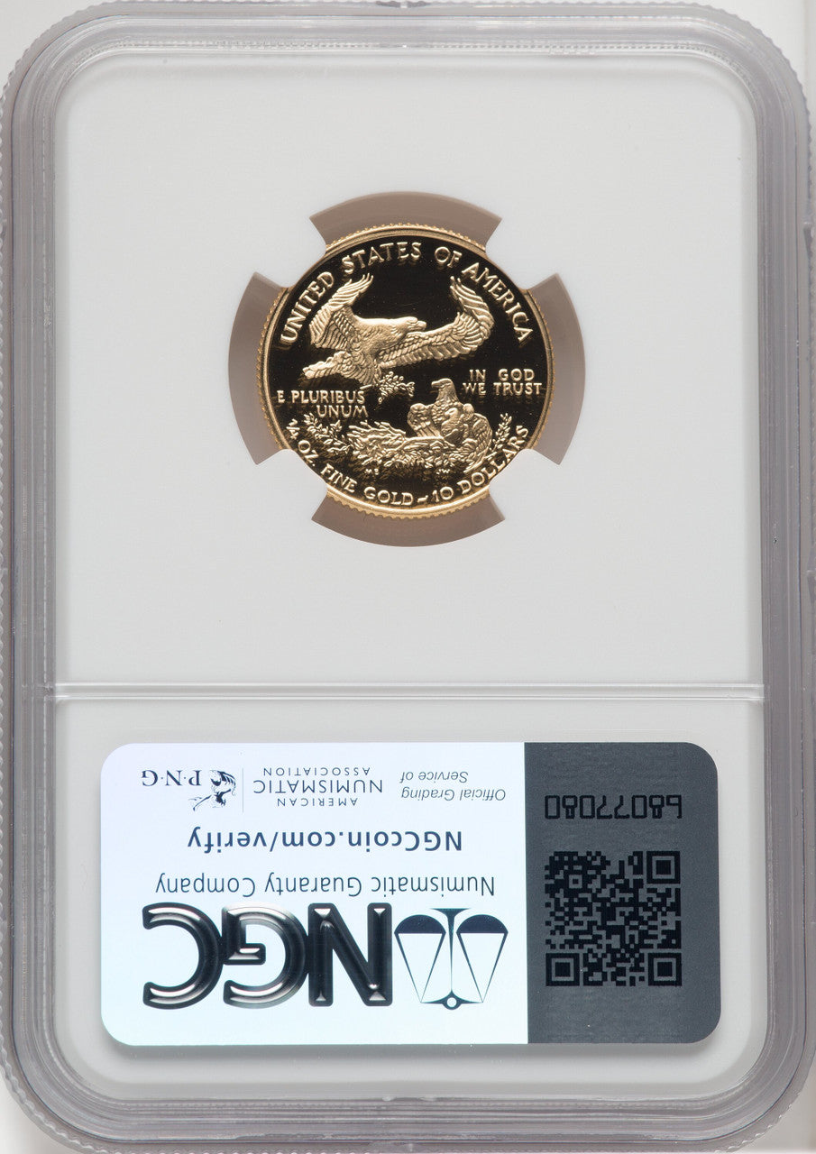 2000-W $10 Quarter-Ounce Gold Eagle Brown Label NGC PF70